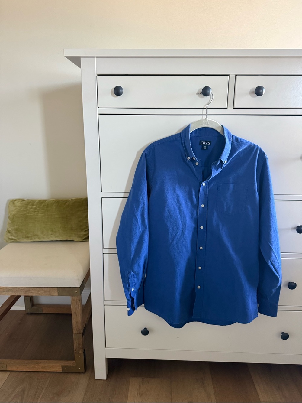 Chaps Boys Blue Button-Down Oxford Shirt - Classic Dress Shirt